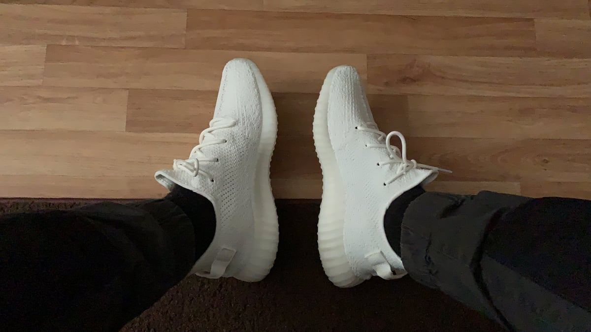 Pearl white adidas sneakers